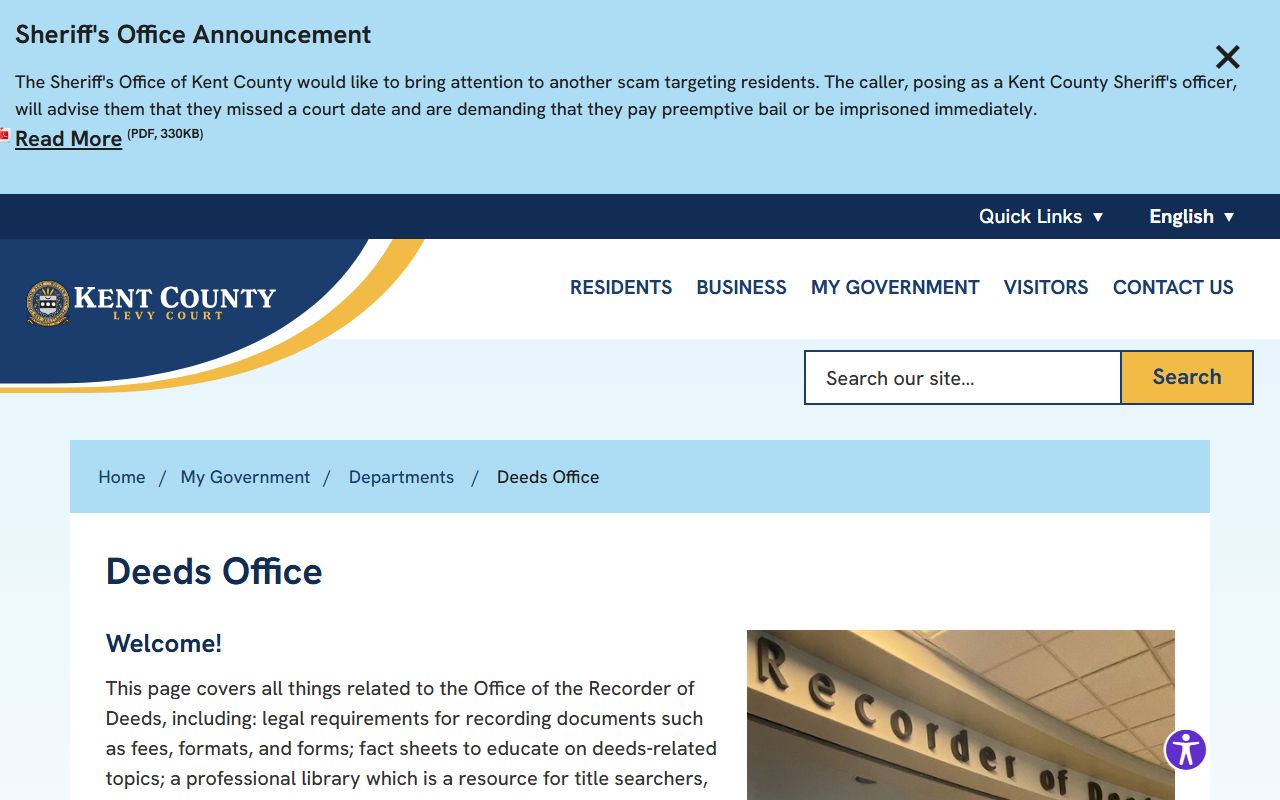 Kent County Recorder of Deeds official page